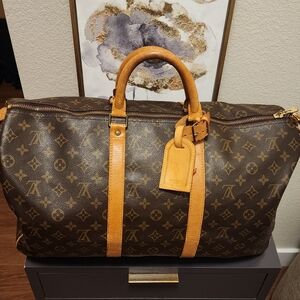 ✈️Louis Vuitton Keepall 50 Monogram with COA, Lug tag, Poignet, & 🔐